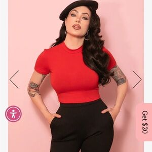 Vixen mixheline pitt bad girl Red crop Top